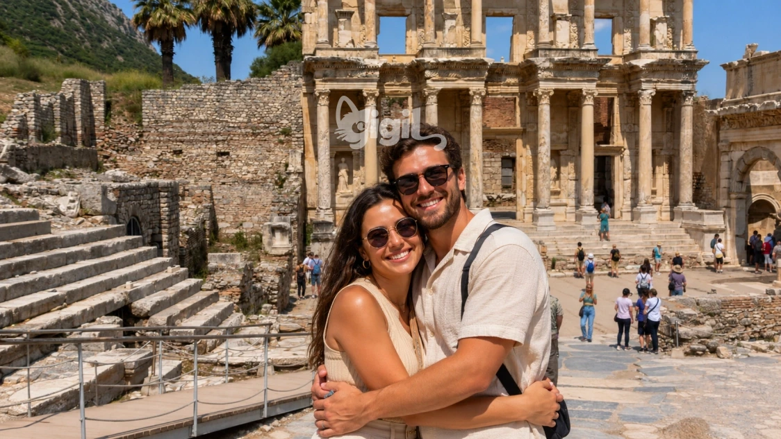 Celsus Library Public Stone Monument