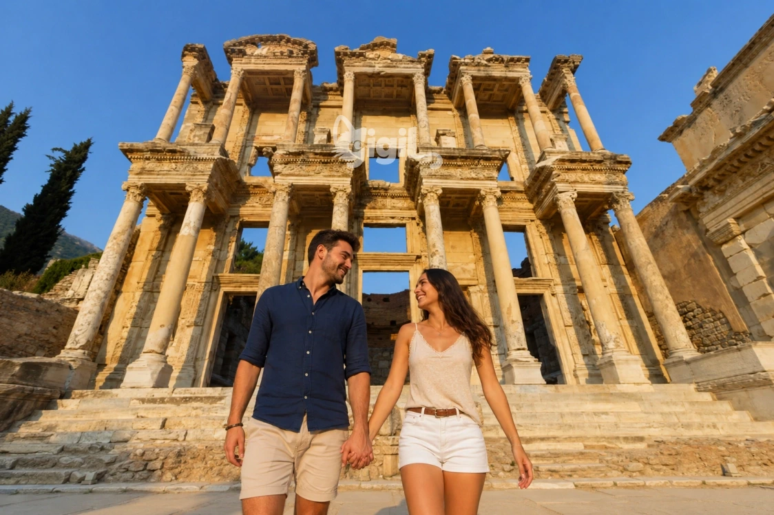 Celsus Library Roman Stone Monument View