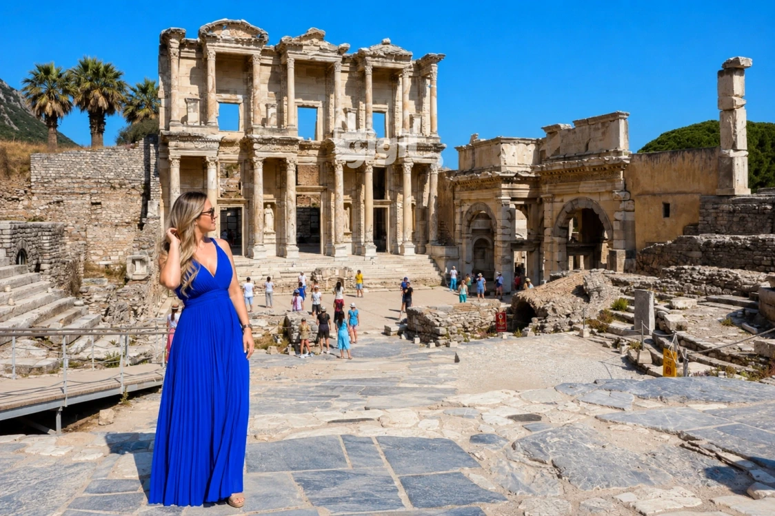 Celsus Library Site Perspective in Ephesus